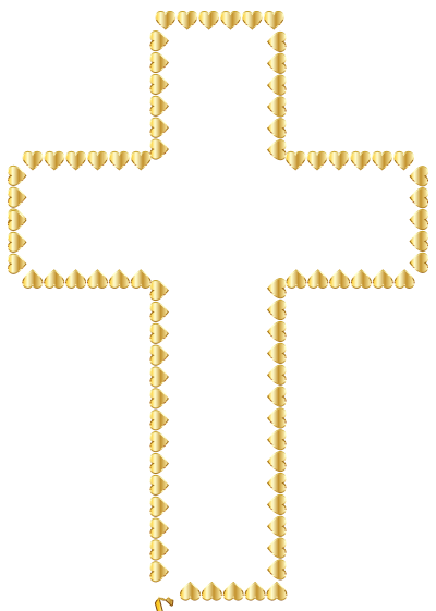 Golden Cross Hearts No Background clipart