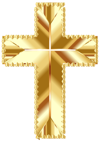 Golden Cross Love Deeper Color No Background clipart