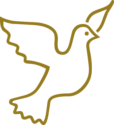 Golden dove outline clipart