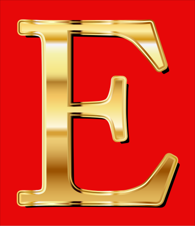 Golden E - For Edward clipart