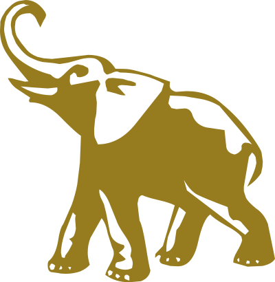 Golden elephant clipart