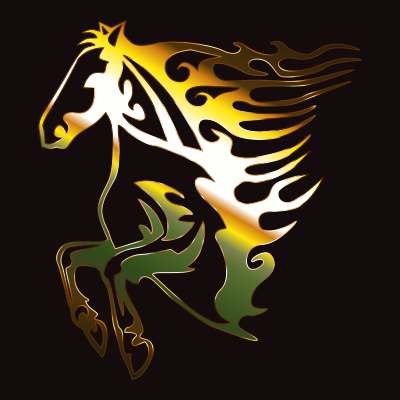 Golden Flame Horse 2 clipart
