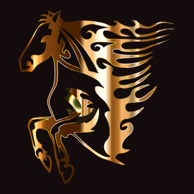 Golden Flame Horse clipart