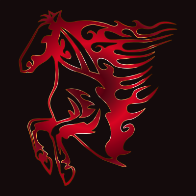Golden Flame Horse 3 clipart