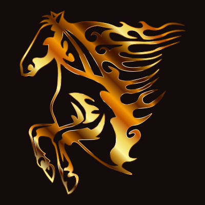 Golden Flame Horse 4 clipart