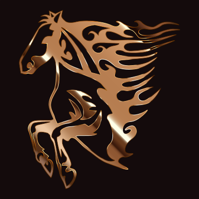 Golden Flame Horse 5 clipart