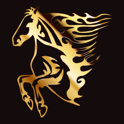Golden Flame Horse 6 clipart