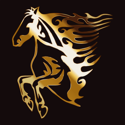Golden Flame Horse 7 clipart