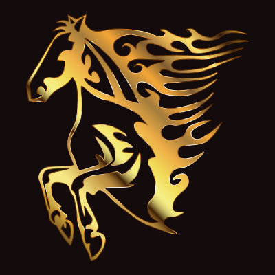 Golden Flame Horse 8 clipart