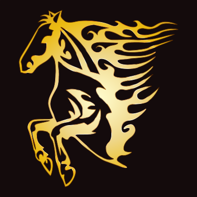 Golden Flame Horse 9 clipart