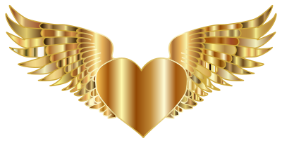 Golden Flying Heart clipart