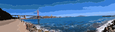 Golden Gate Bridge Panorama clipart