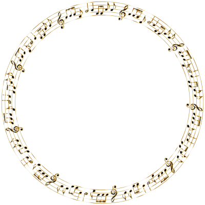 Golden Musical Circle No Background clipart