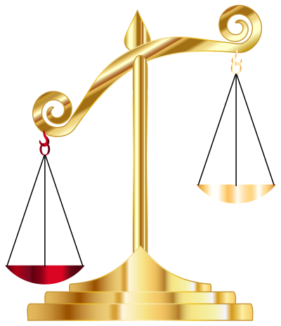 Golden Off Balance Scale clipart