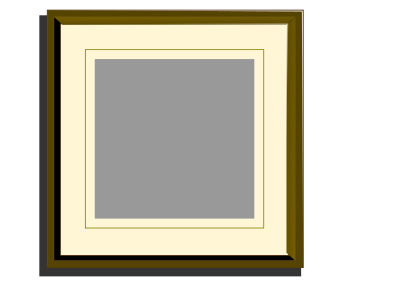 Golden picture frame for square images clipart