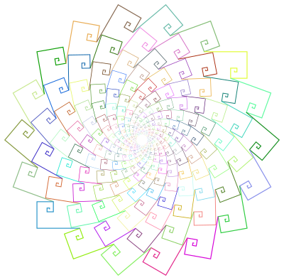 Golden Ratio Frame Geometric Vortex Prismatic No BG clipart