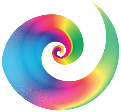 Golden Ratio Spiral Design Rainbow clipart