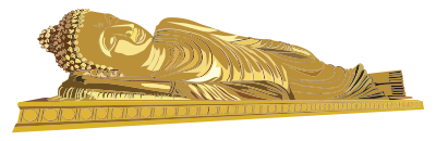 Golden Reclining Buddha clipart