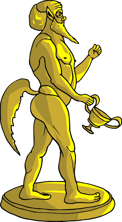 Golden statue 6 clipart