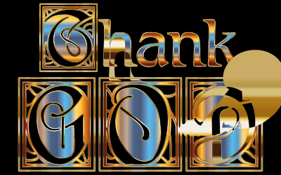 Golden Thank GOD Typography clipart