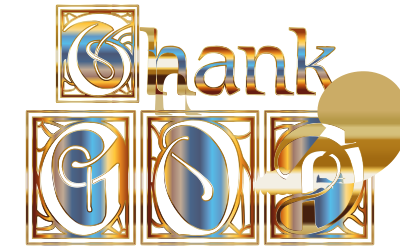 Golden Thank GOD Typography No Background clipart
