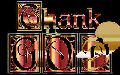 Golden Thank GOD Typography Variation 2 clipart