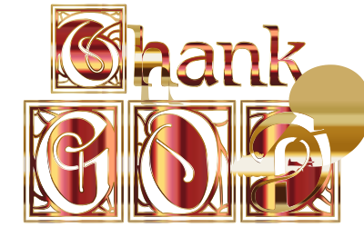 Golden Thank GOD Typography Variation 2 No Background clipart