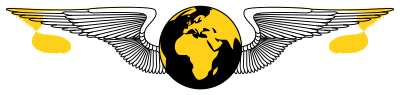 Golden winged globe emblem clipart