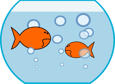 Goldfishes in a bowl clipart