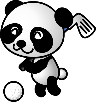 Golf panda clipart
