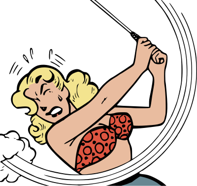 Golfer in action clipart