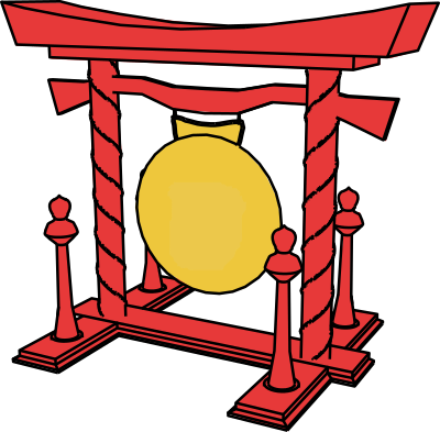 Gong - Colour clipart