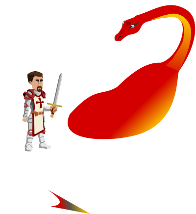 Good Knight and Dragon clipart