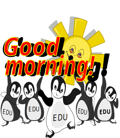 Good morning penguin clipart