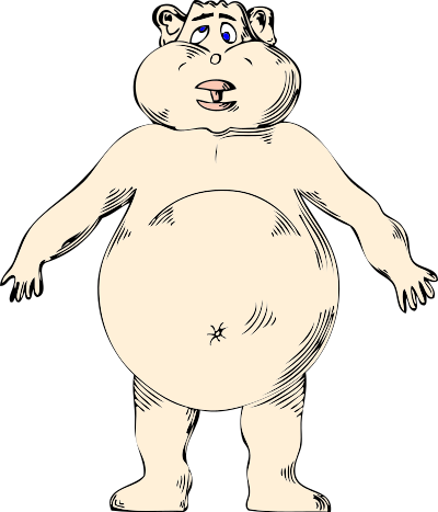Goofy naked fat guy clipart