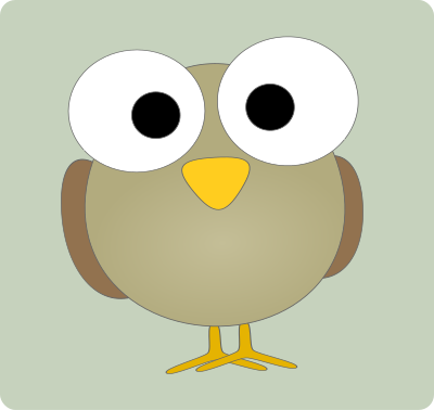 Googley-eye bird - soft grey clipart