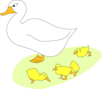 Goose and goslings clipart