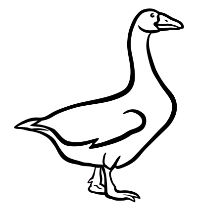 Goose - lineart clipart