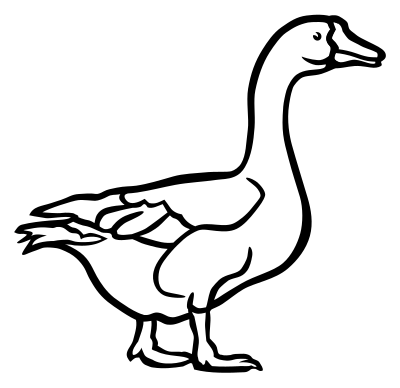 Goose2 - lineart clipart