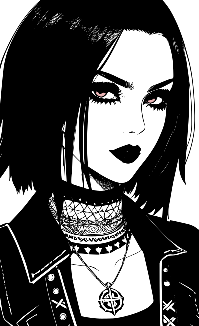 Gothic woman clipart