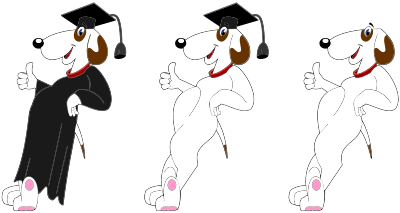 Graduating Anthropomorphic Dogs clipart