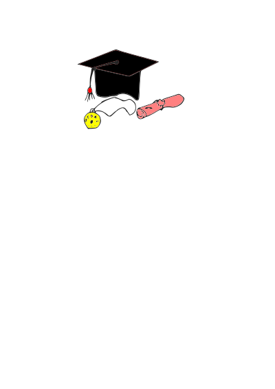 Graduation cap with medal Certificate clipart