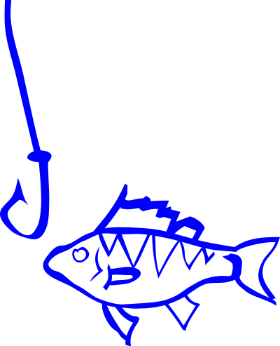 Graffiti Fish and hook clipart