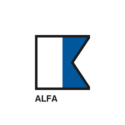 Gran Pavese flags, Alfa flag clipart