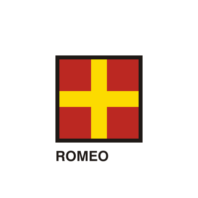 Gran Pavese flags, Romeo flag clipart