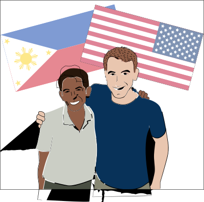 Grandfather and grandson clipart