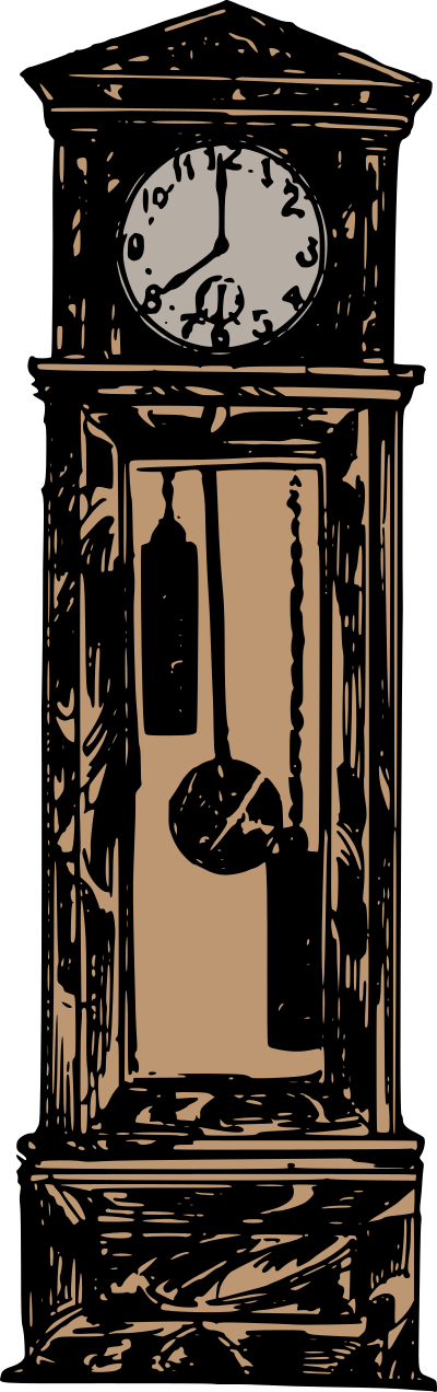 Grandfather Clock - Colour clipart