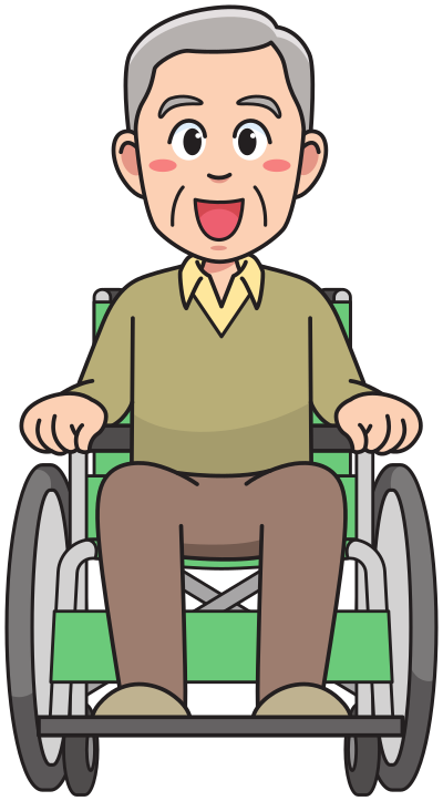 Grandfather on a wheelchair clipart