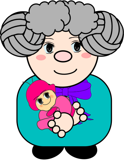 Grandma with baby clipart