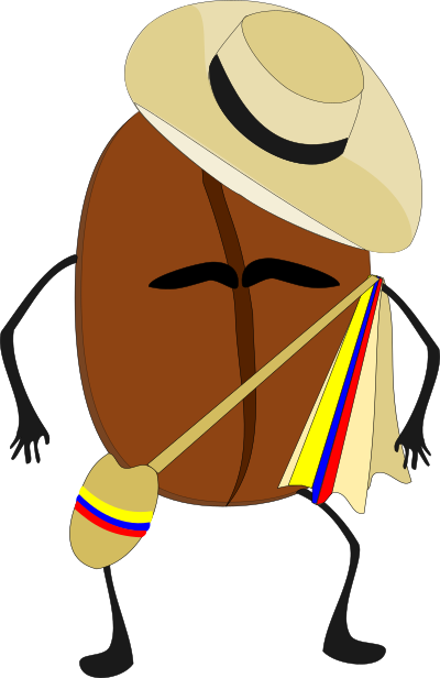 Grano de cafe colombiano clipart